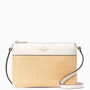 Kate Spade Leila Straw Crossbody Bag with Adjustable Strap